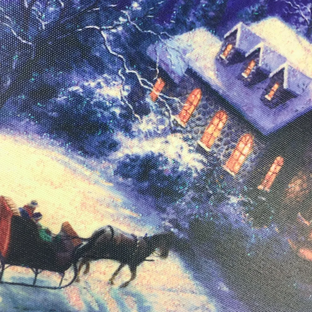 Изменение цвета волоконно оптические огни зимняя церковная лошадь led холст