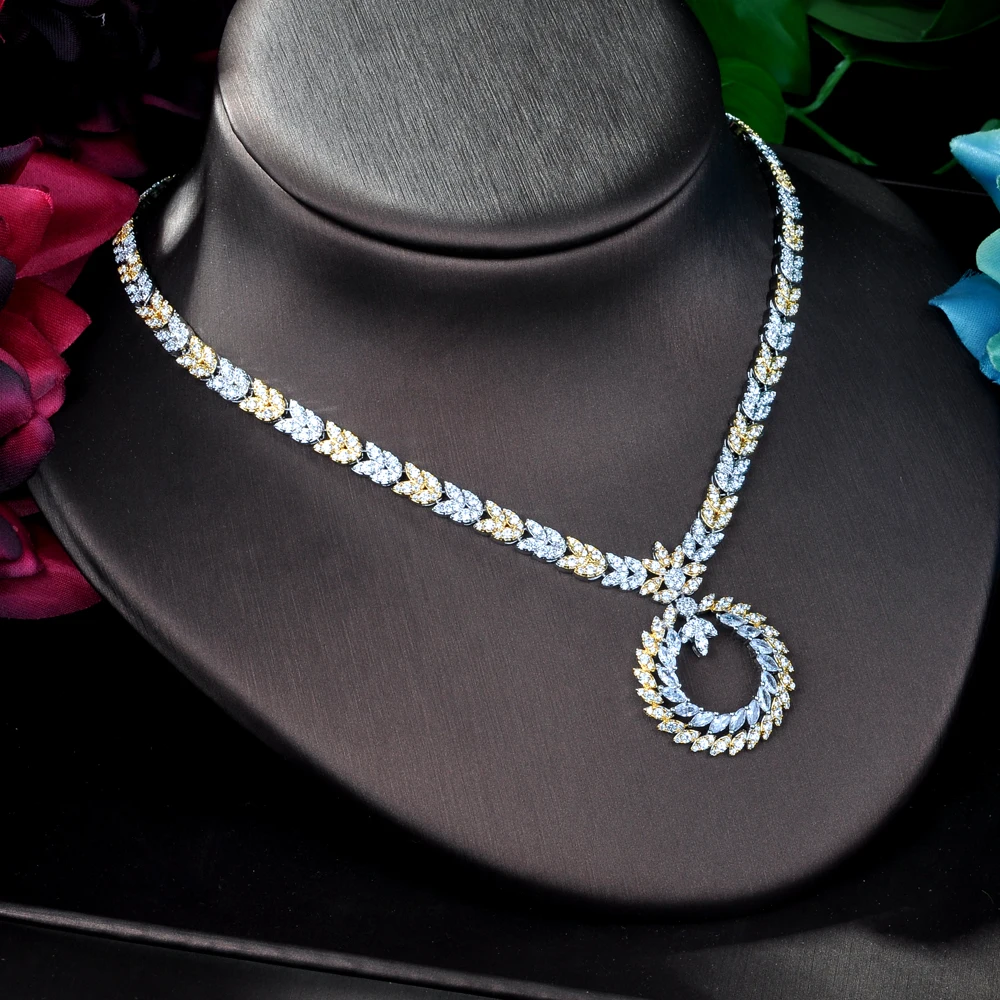 Роскошные свадебные ювелирные наборы HIBRIDE с цирконом для невесты изысканное