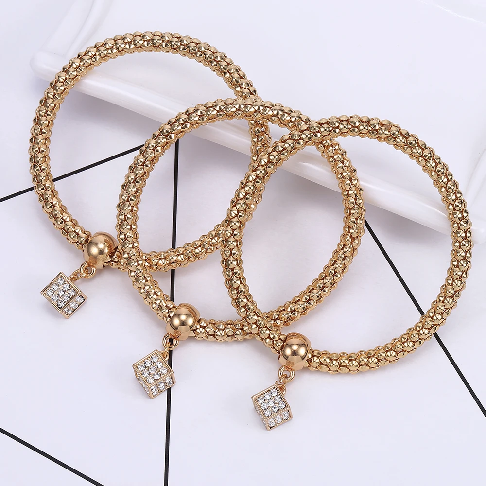 3 шт. женский браслет с подвеской в виде кубиков | Украшения и аксессуары