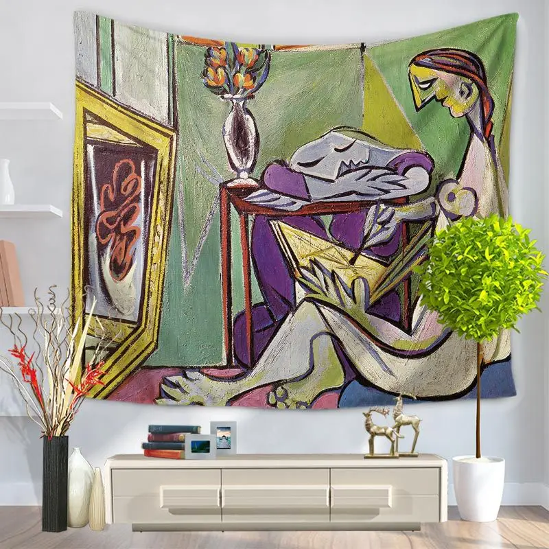 Abstract Art Painting Figure Wall Hanging Tapestries Boho Bedspread Beach Towel Yoga Mat Blanket Table Cloth 200*150/150*130 | Дом и сад