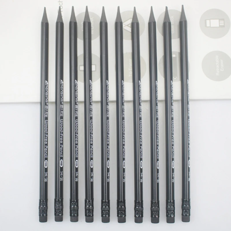12pcs HB pencil crayons matite potloden escolar papelaria black standaard pencils lot plastic criativa for kids school material |