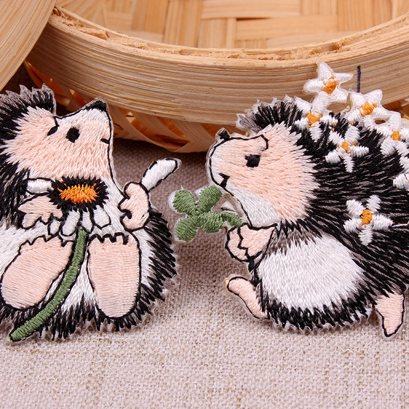 Hq вышитый Ежик патч Стик декоративные модные джинсы Ropa Parches Вышивка Аппликации