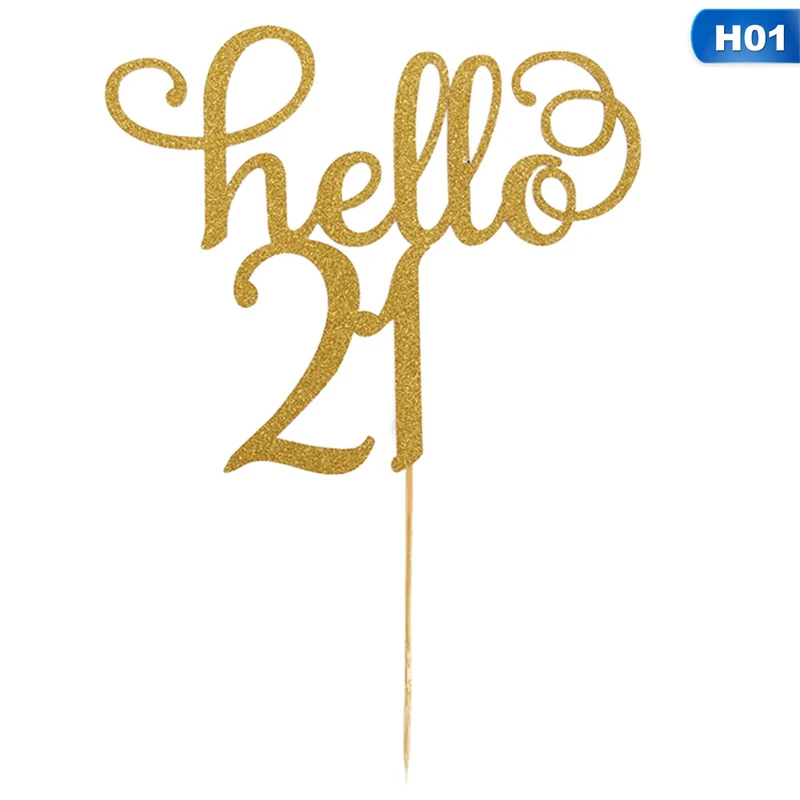 Hello21 30 40 50 60 летнему украшения торта карты для свадебной съемки Юбилей