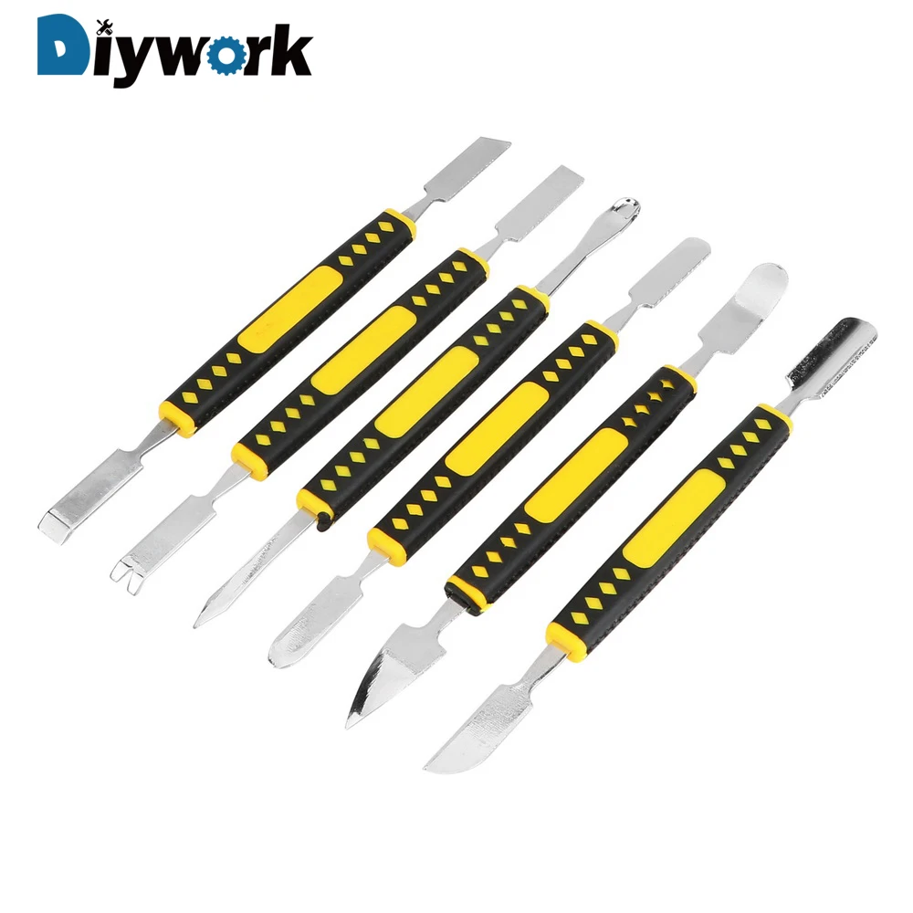 DIYWORK 6 шт./компл. бренд prying Opening набор инструментов для ремонта мобильного телефона ноутбука Двойные головки металлические Spudger Ручные Инструменты Наборы лом