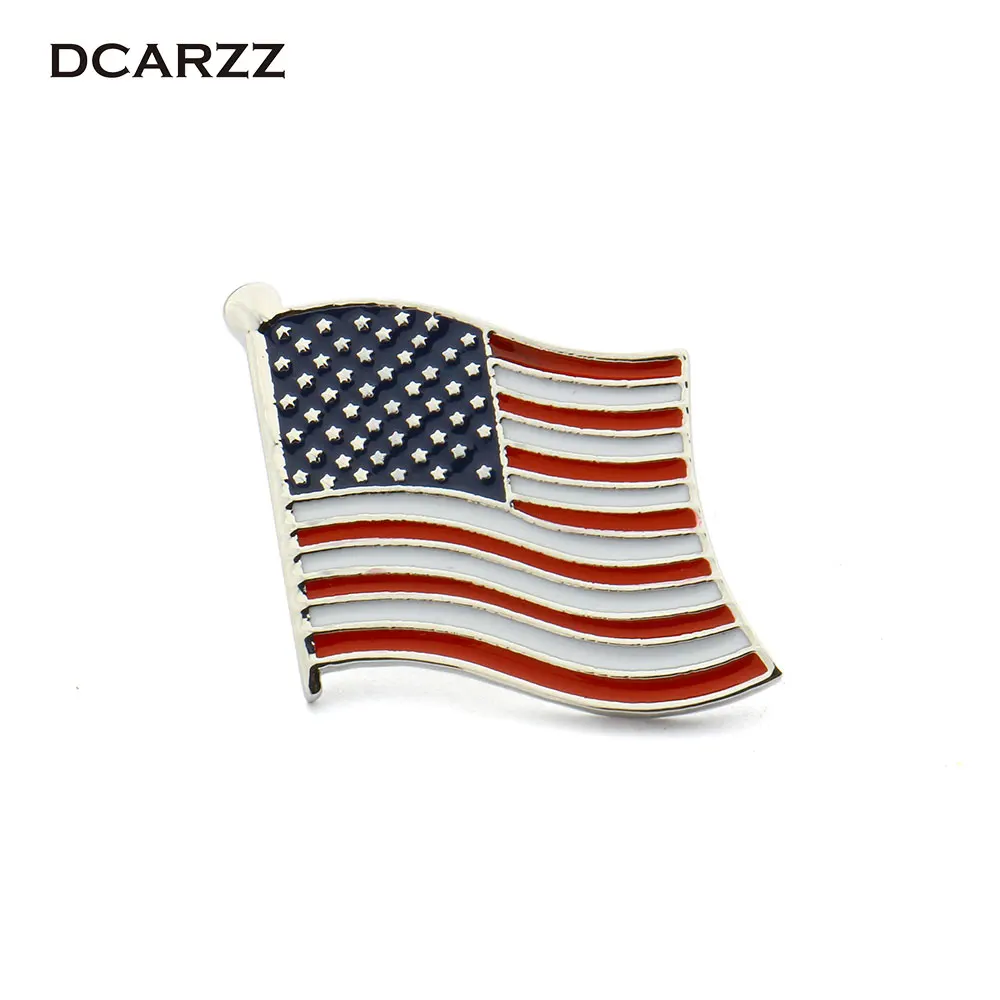 

DCARZZ USA Flag Badge Brooches Lapel Pin Country Badges Enamel PinsFashion Jewelry Brooches Suit Accessories Men Pins Metal