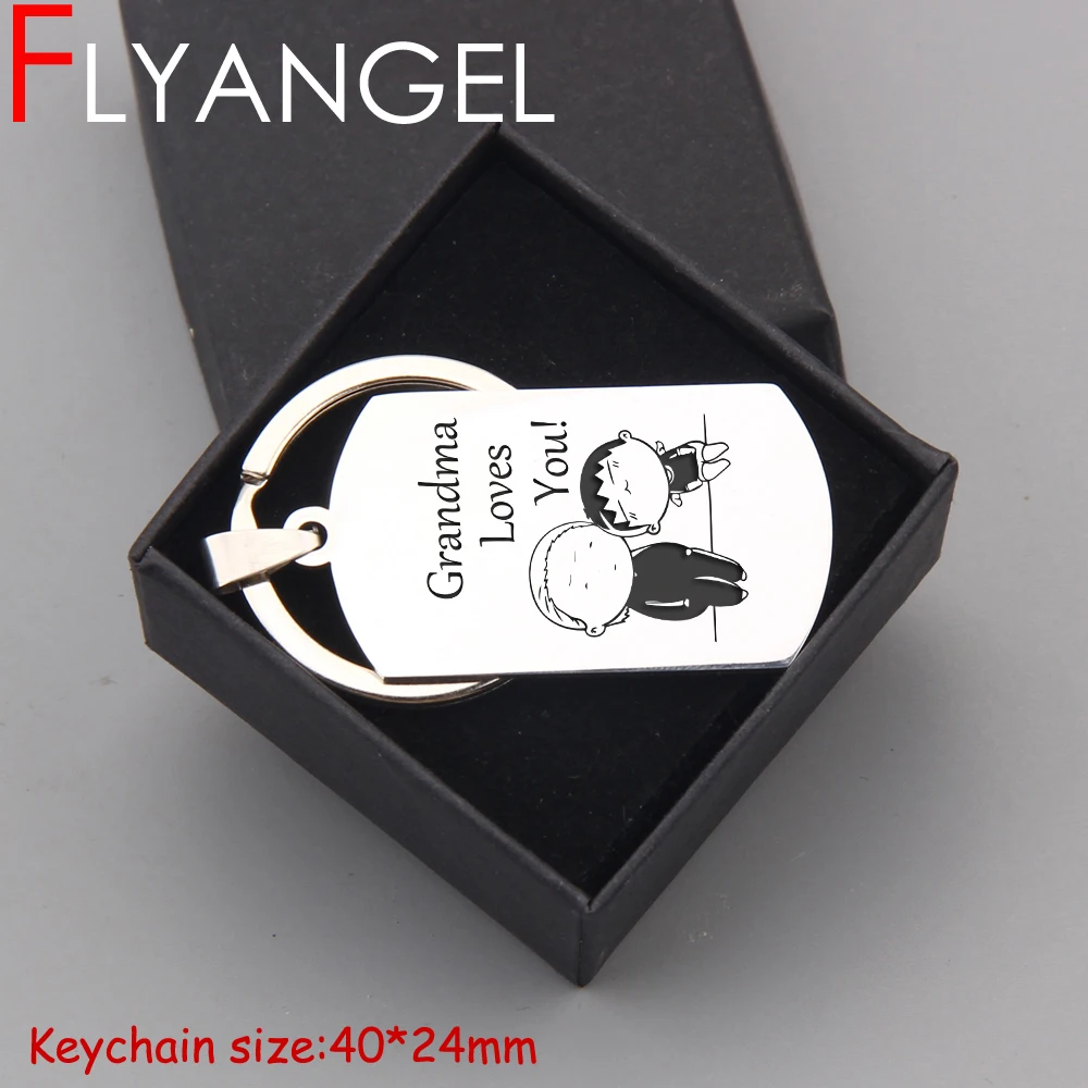 FLYANGEL модный брелок для ключей от машины ручная штамповка гравировка бабушка