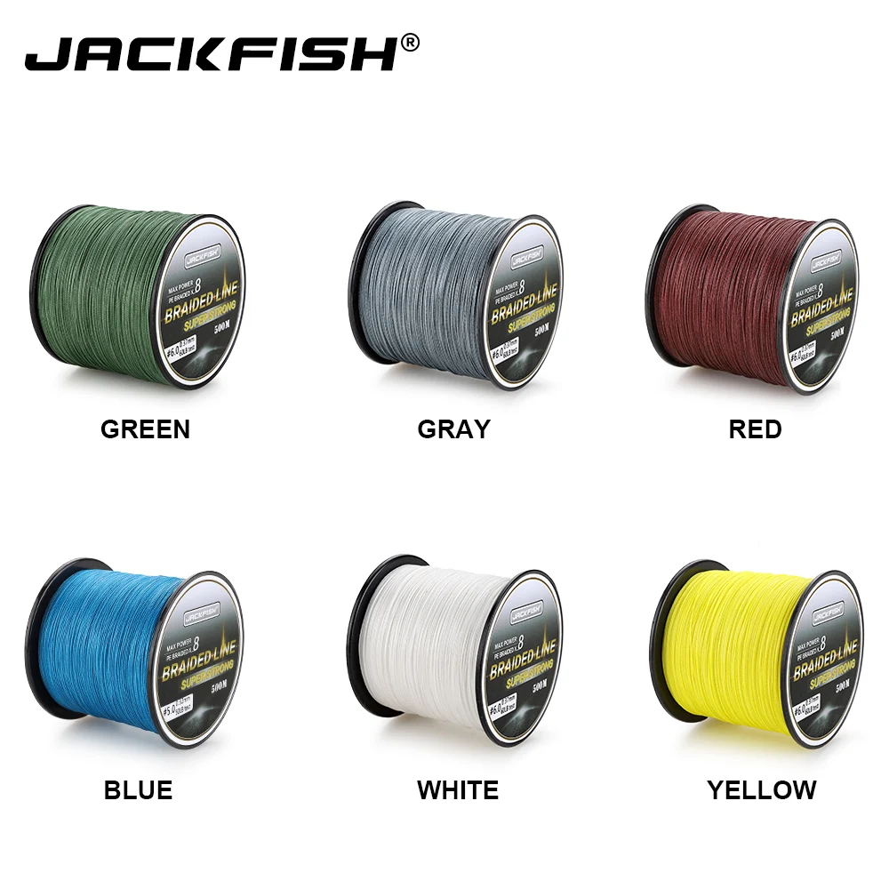 JACKFISH 8 жильная ПЭ плетеная рыболовная леска 10 80 фунтов 500 м многонитевая для ловли