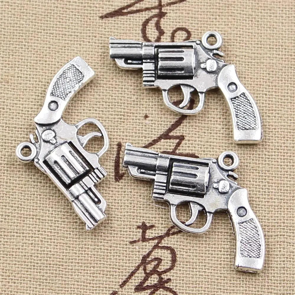 

5pcs Charms Pistol Revolver Gun 29x22mm Antique Tibetan Bronze Pendant Findings Accessories DIY Vintage Choker Jewelry