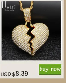 Uwin 4PF кулон кубический цирконий микро проложили четыре кармана полный LilBaby CZ Bling льдом ожерелье для мужчин ювелирные изделия
