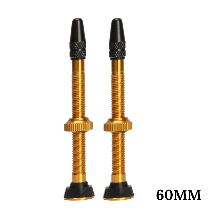 60MMYellow 1 Pair 2 шт 40 мм/60 мм MTB дорожный велосипед расширитель клапанов алюминиевый с бескамерным велосипедным клапаном для широкого велосипеда шины - Цвет: 60MMYellow 1 Pair
