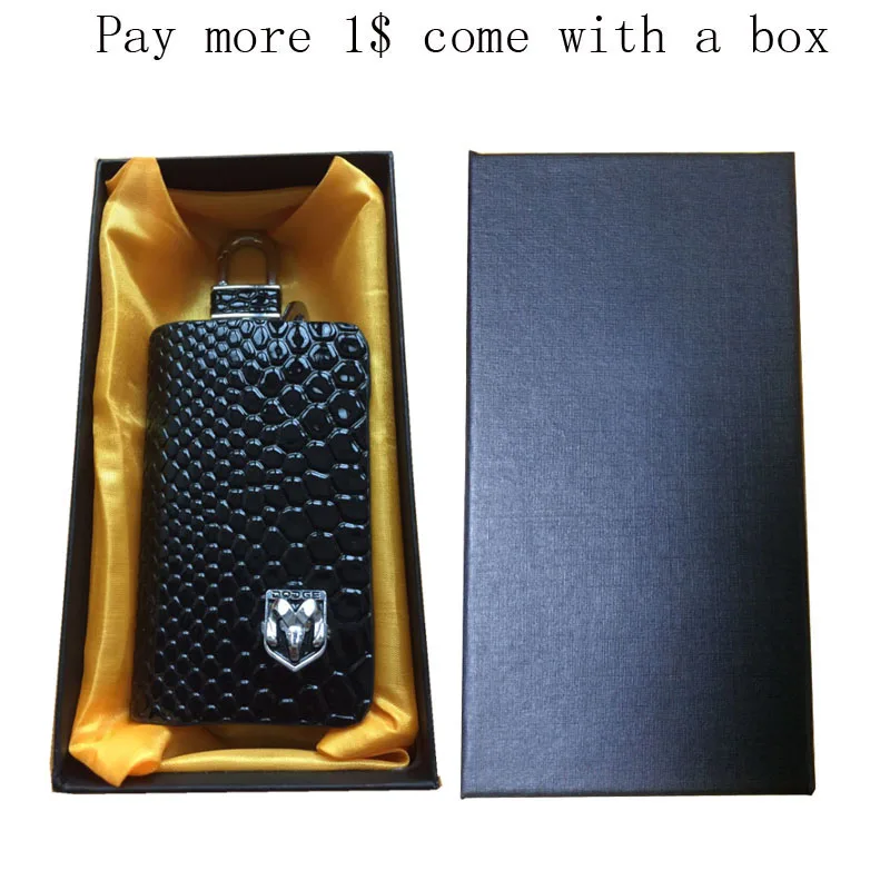 Black with box KUNBABY, змеиная кожа, авто ключ, пульт дистанционного управления, чехол, держатель, Автомобильный ключ, чехол, кошелек, сумка, кольцо, брелок для Dadage - Название цвета: Black with box