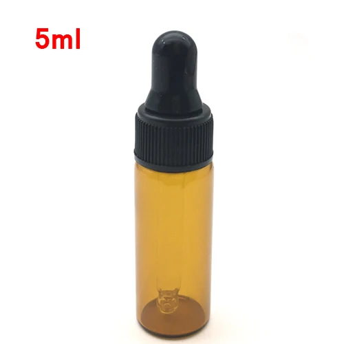 5ml Amber with Black 1 шт. пустые флаконы с дозатором эфирного масла для ароматерапии 1 мл 2 мл 3 мл 5 мл Янтарный стеклянный жидкий реагент пипетка флакон - Цвет: 5ml Amber with Black