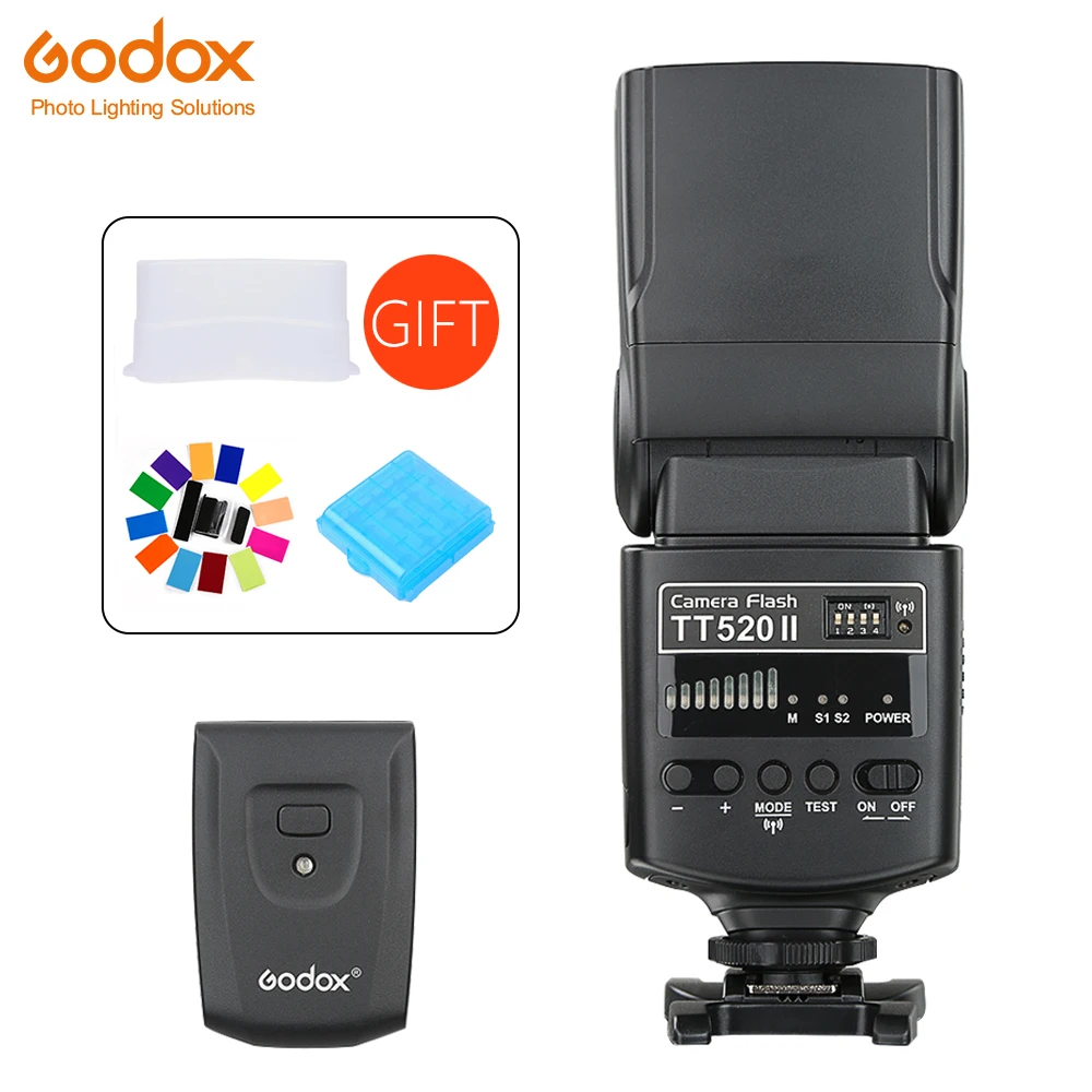 Godox TT520 II Flash TT520II встроенный 433 МГц беспроводной сигнал+ цветной фильтр Стандартный передатчик RT для Canon Nikon DSLR камер