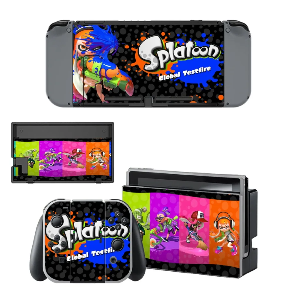 2 виниловые наклейки для защиты кожи игровой splotoon консоли Nintendo Switch NS + контроллер