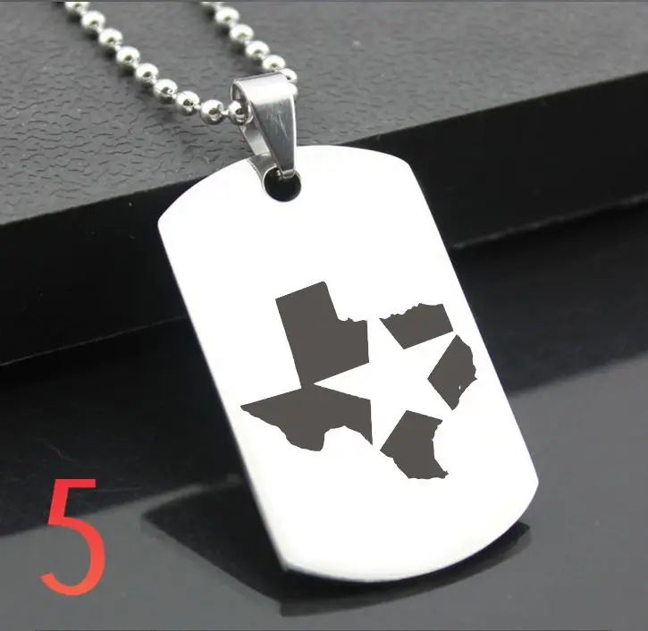 

Perfect JL Texas Western Style Army card Personalized Diy Letters Pendant Steel Necklace personality Gifts DKSS01