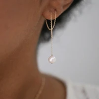 drop earrings handmade pearl jewelry vintage gold filled two hole tassel oorbellen pendientes earings for women brincos