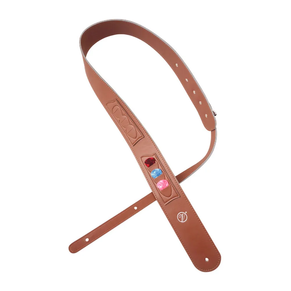 Для акустической электро и бас гитары ремень для коричневый Регулируемый