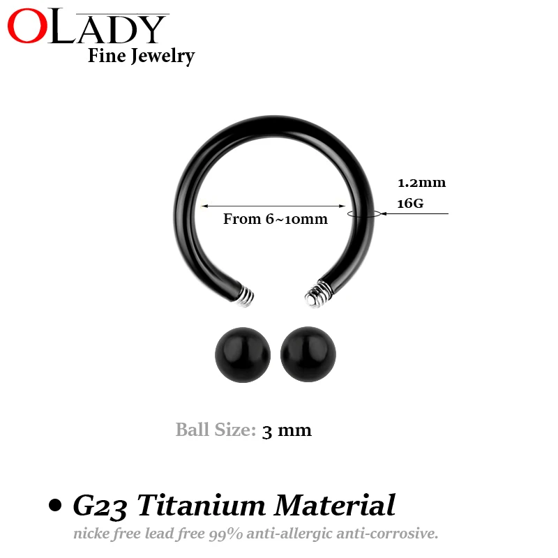 Закрученный в спираль кольца для хряща 100%[ Titanium G23] пирсинг ушей и губ | Украшения