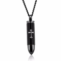 polished 361l stainless steel cross locket pendant necklace urn ash memorial keepsake cremation jewlery gift for boy mens