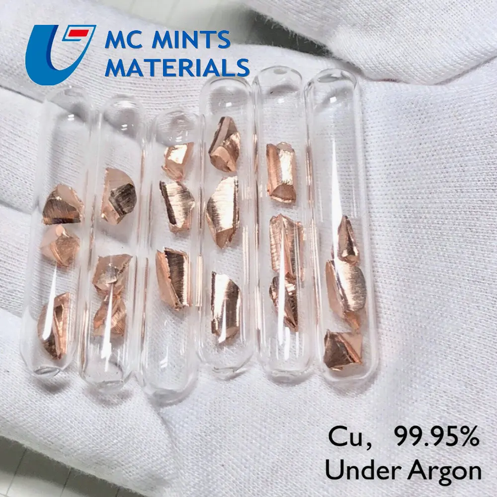 

Metal Copper Ingot Sealed Density Cu High Purity Argon Protection No Oxidation 99.95% for Element Collection Crafts Glass Sealed