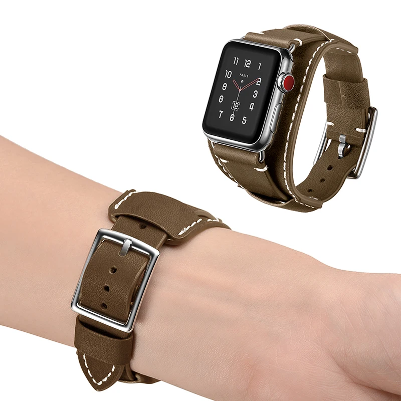 Новейшие часы из натуральной кожи браслет ремешок для Apple Watch Series 1 2 3 iWatch 38 мм 42 мм ремешки для часов