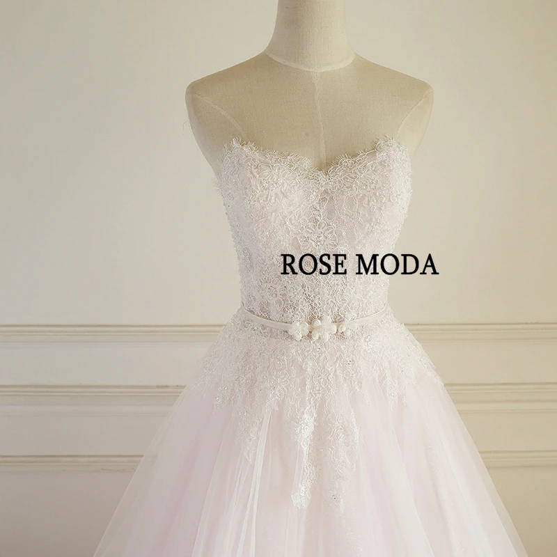 Розовое свадебное платье Rose Moda великолепные кружевные платья со съемным поясом