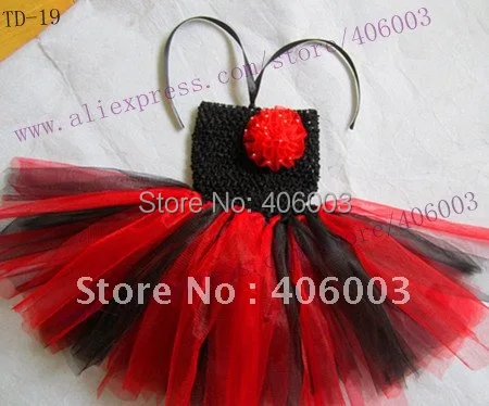 

Crochet Baby Girl Dresses Toddler Red and Black Tutus 6*6inch Newborn Tutu Dress