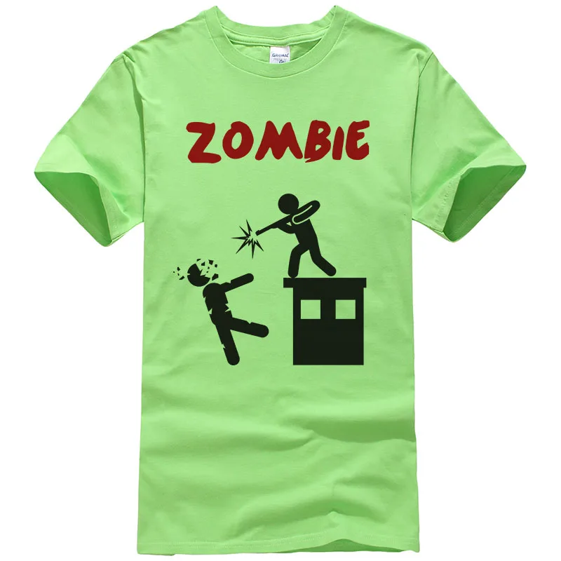 2017 летние мужские футболки Зомби Забавные топы в стиле Свэг с коротким рукавом
