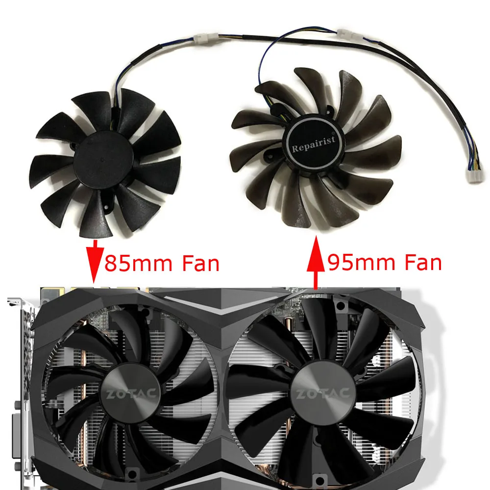 GTX1080 VGA GPU радиатор 4Pin 85mm альтернативный Графика карты вентилятор для ZOTAC GeForce GTX1080Ti