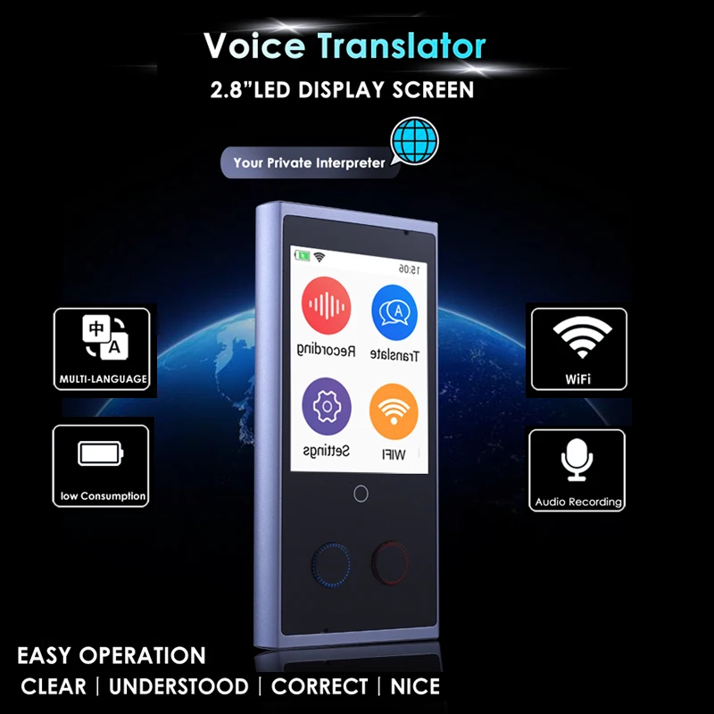 Translaty Voice Instant Translator 75 Smart Portable English Language Intelligent Voice Translators Simultaneous Machine Device