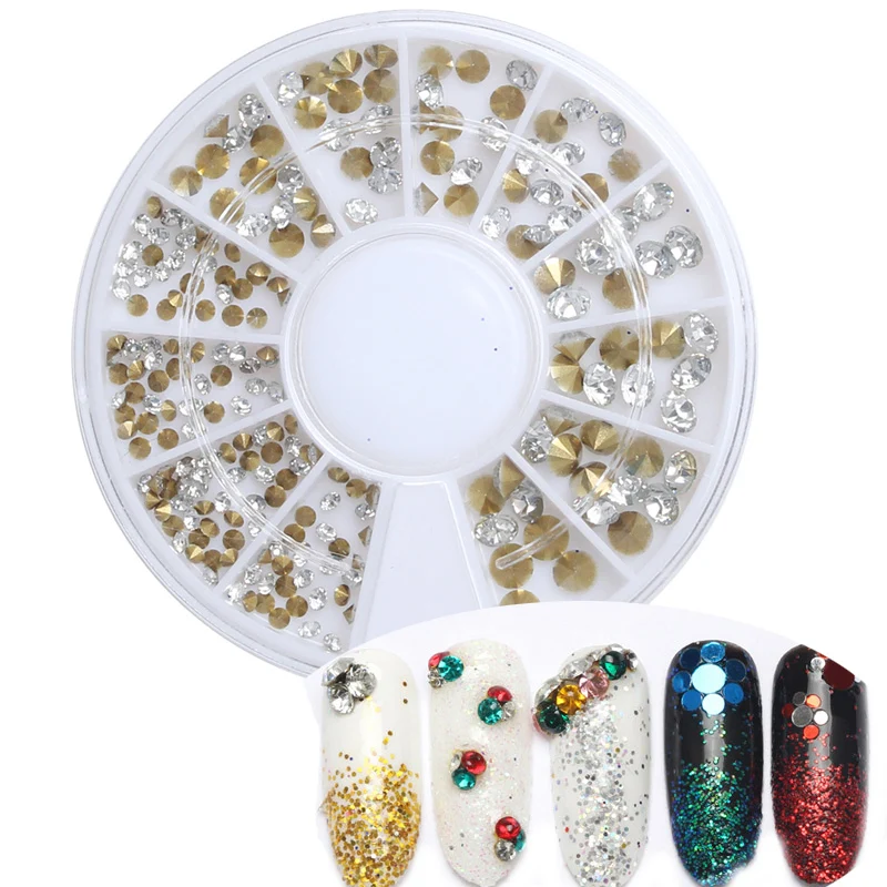 Украшения для дизайна ногтей подвески смешанные золотые металлические стразы