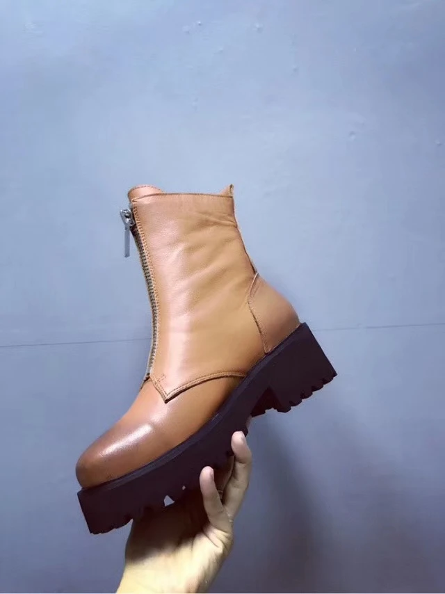 Новинка Модные женские Ботинки Martin из натуральной кожи Высококачественные