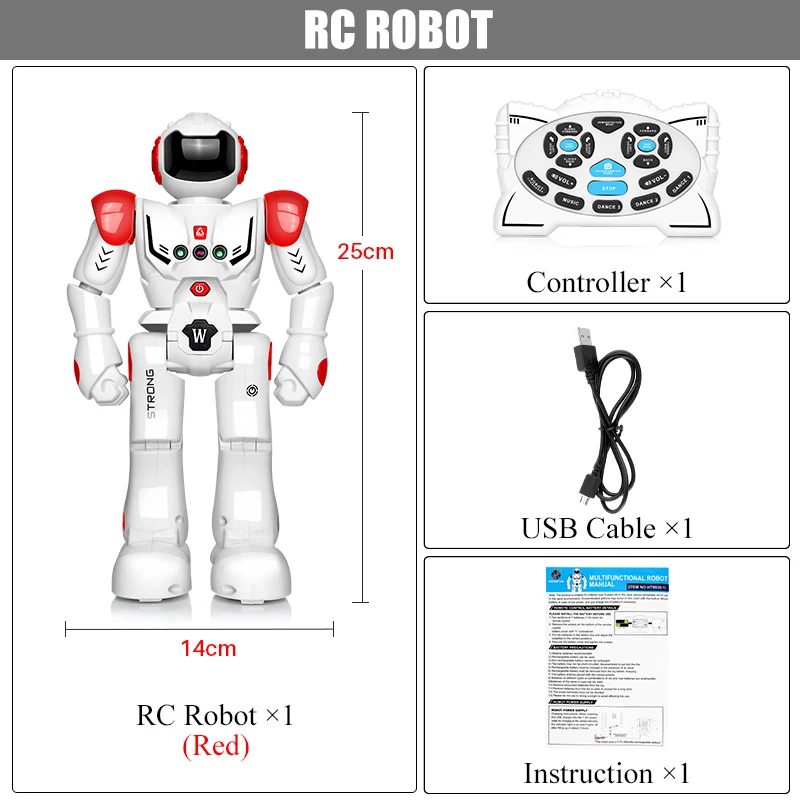Red remote control DODOELEPHANT удаленного Управление робот игрушка умный ребенок RC робот с петь танец фигурку игрушки для мальчиков детей подарок на день рождения - Цвет: Red remote control