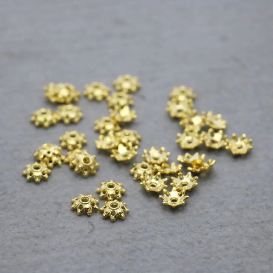 100PCS Fittings for Accessory Snap button Metal Gold-Color DIY Separator beads 8mm Machining metal parts Jewelry Making Design | Украшения