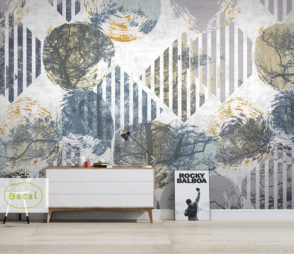 

Bacal New fashion wallpaper 3d modern minimalist geometric abstract handpainted TV background wall papers mural home decor