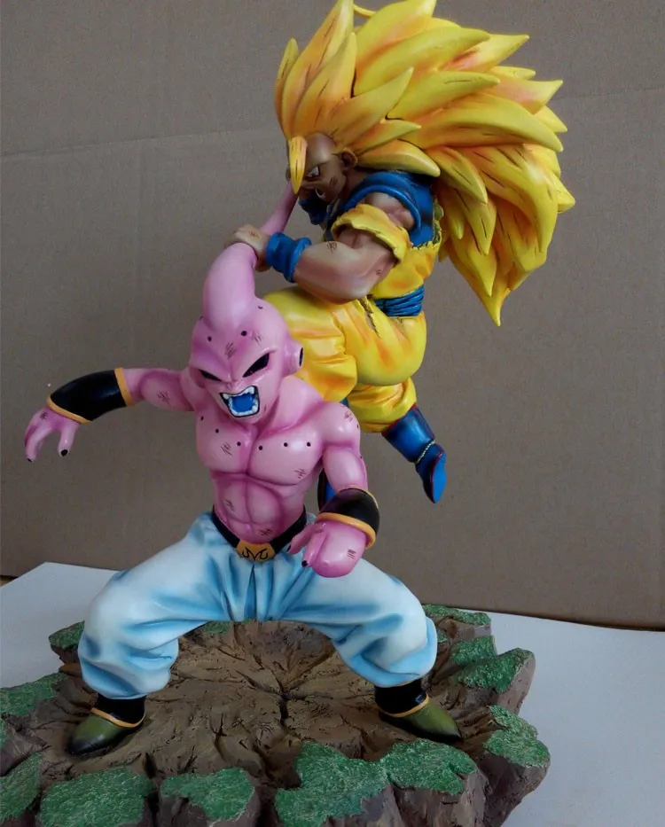 Комиксов клуб Dragon Ball Z 32 см Супер Саян 3 Гоку Против Зловещих Малый Majin Буу GK смолы фигурку игрушка для коллекции
