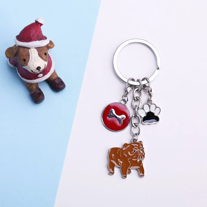 DIY бультерьер бульдог брелок собак ювелирные изделия Для женщин сумка Шарм