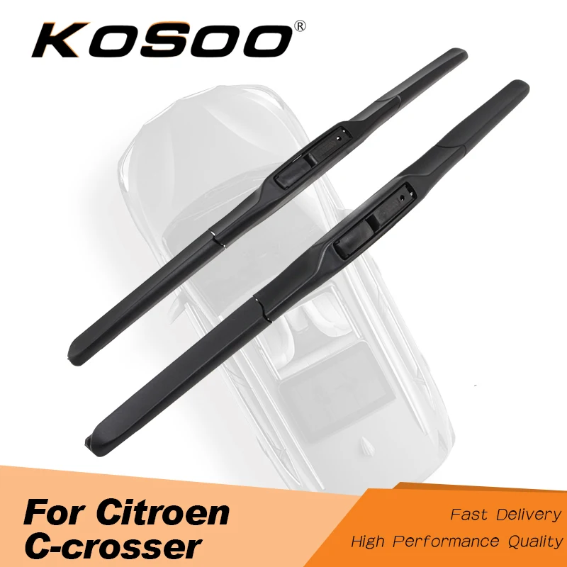 

KOSOO For Citroen C-Crosser 2007 2008 2009 2010 2011 2012 Car Windscreen Wiper Blades Fit Hook Arm Natural Rubber Accessories