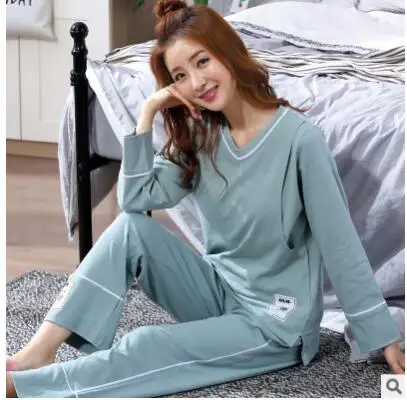 Новый комплект из 2 предметов Хлопковая пижама с принтом для беременных и