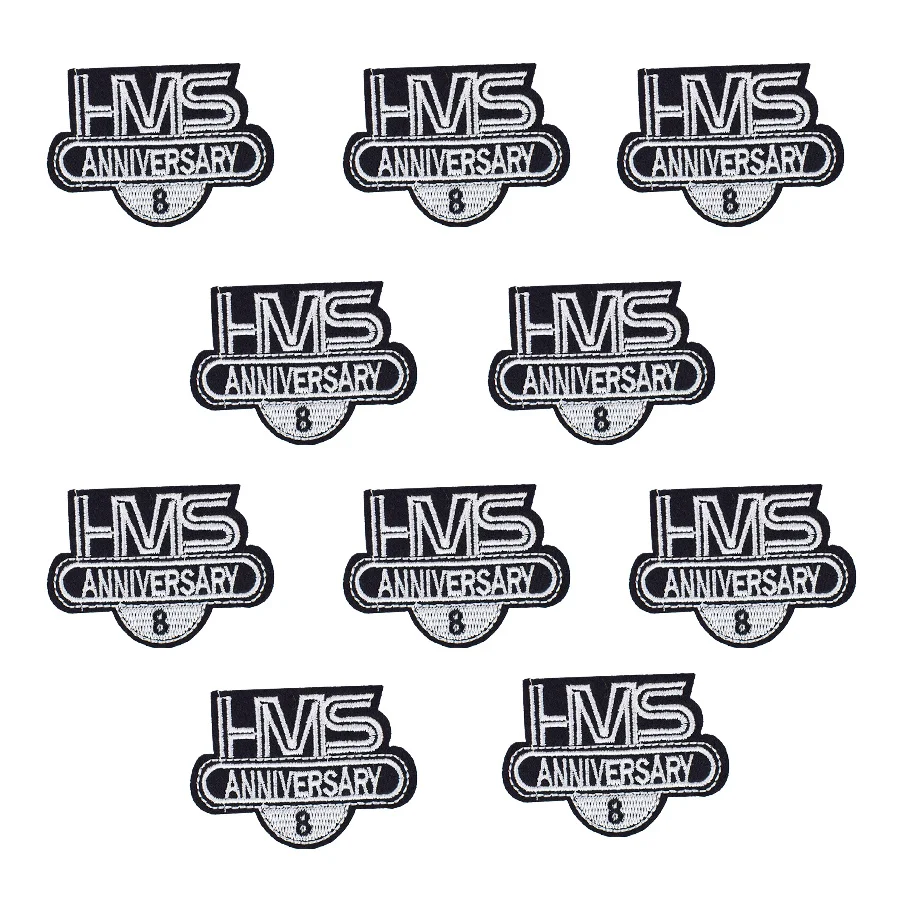 10 шт. значок на годовщину черно-белая нашивка вышивка для одежды куртка