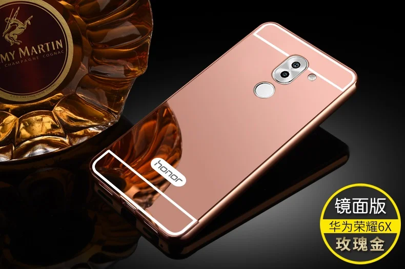 Зеркало Корпуса для Huawei Honor 6X случае Мода Роскошь розовое золото серебристый
