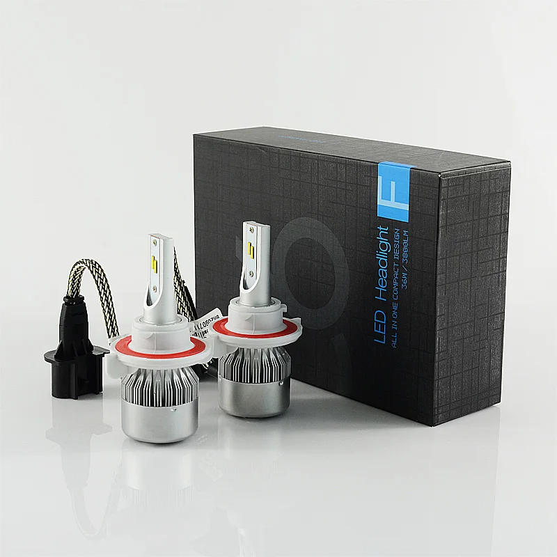 Led Car 2x 72w 7600lm Highlight H13 H/l Headlight Kit Bulb 9-31v Flip Chip 6000k Truck Fog Head Lamp Can All Autos Use | Автомобили и