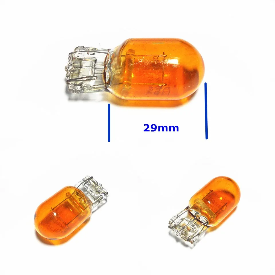 12V общего Галогенные желтый Цвет автомобильные лампы WY21W T20 W3X16d/7440 с одиночной линией для спереди и длинное сзади Поворотный Светильник задняя туман светильник
