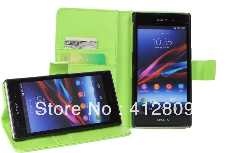 Black PU Wallet Back Credit Card Stand Cover Case for Sony Xperia Z1 L39h Honami C6906 C6903 C6902 C6943 Free Shipping | Мобильные