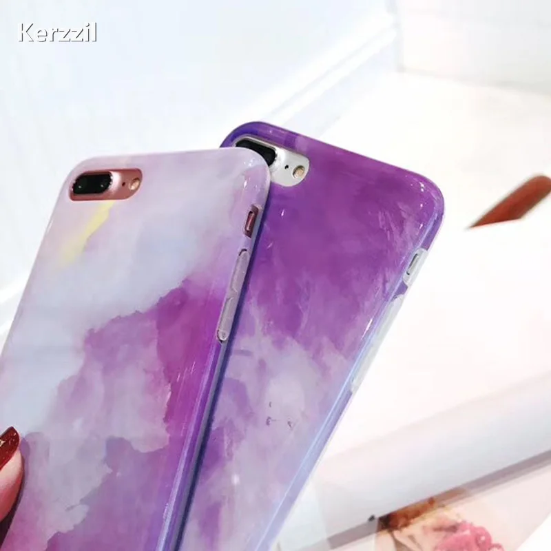 Kerzzil Candy Color Graffiti Case For iPhone 6 6s Colorful Painting Soft TPU Girl Cases Cover 7 8 Plus Funda |