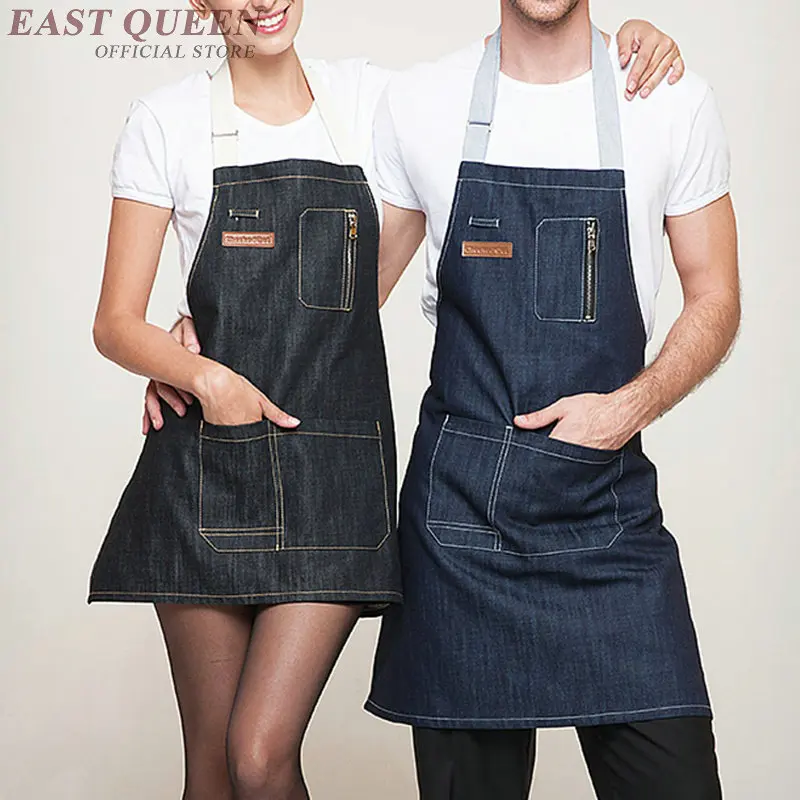 Джинсовые рабочие фартуки бариста pinafore Кофе Ресторан повара официант фартук для