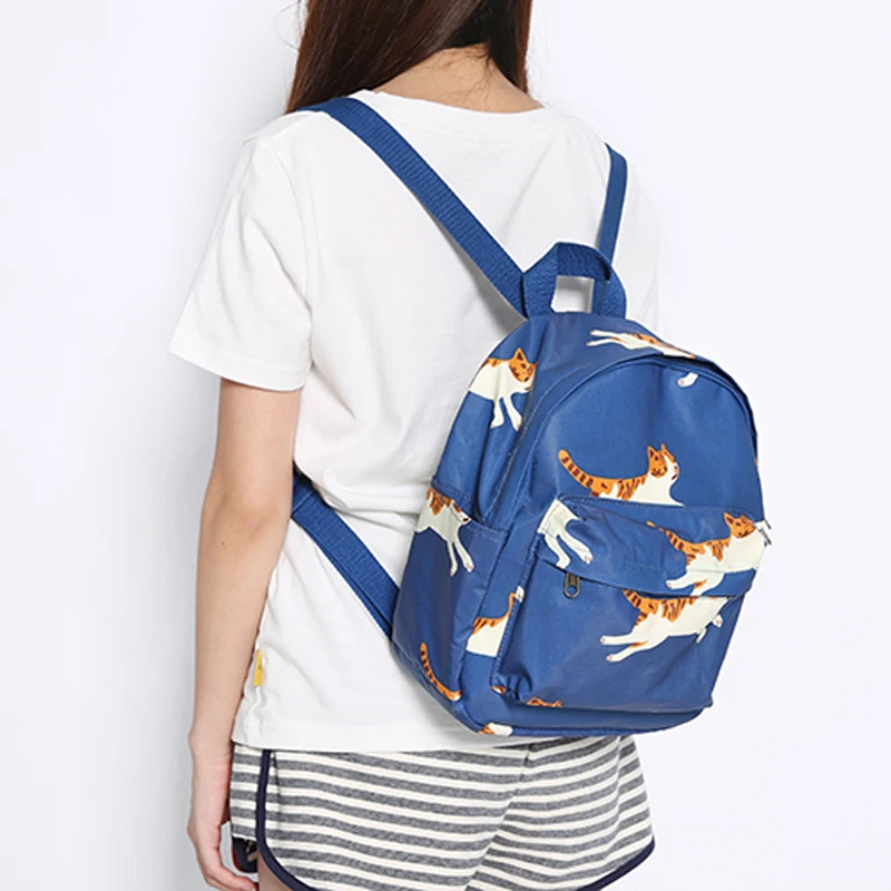 Мини-рюкзак для женщин с забавным принтом в виде кошек сумка на плечо девушек