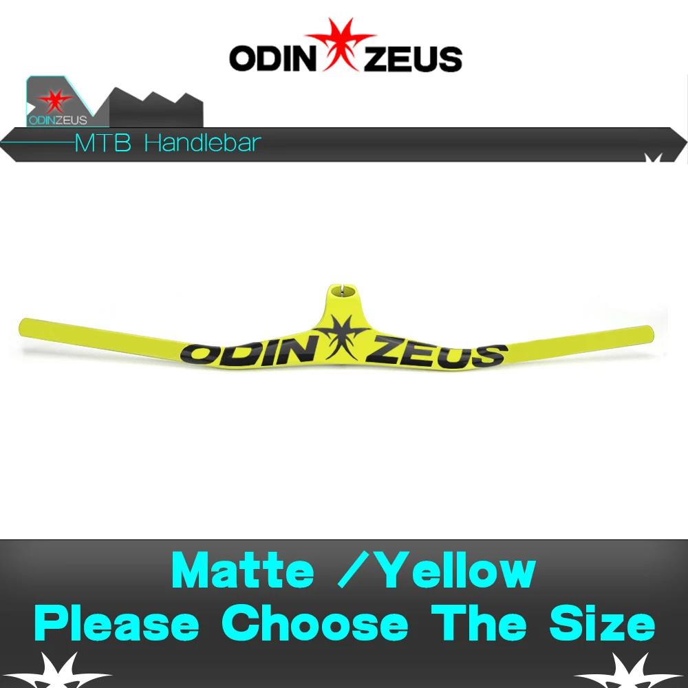 Matte Yellow ODINZEUS MTB велосипедный стояк однообразный Интегрированный руль со стержнем 3K черный глянцевый/матовый углеродный руль для велосипеда - Цвет: Matte Yellow