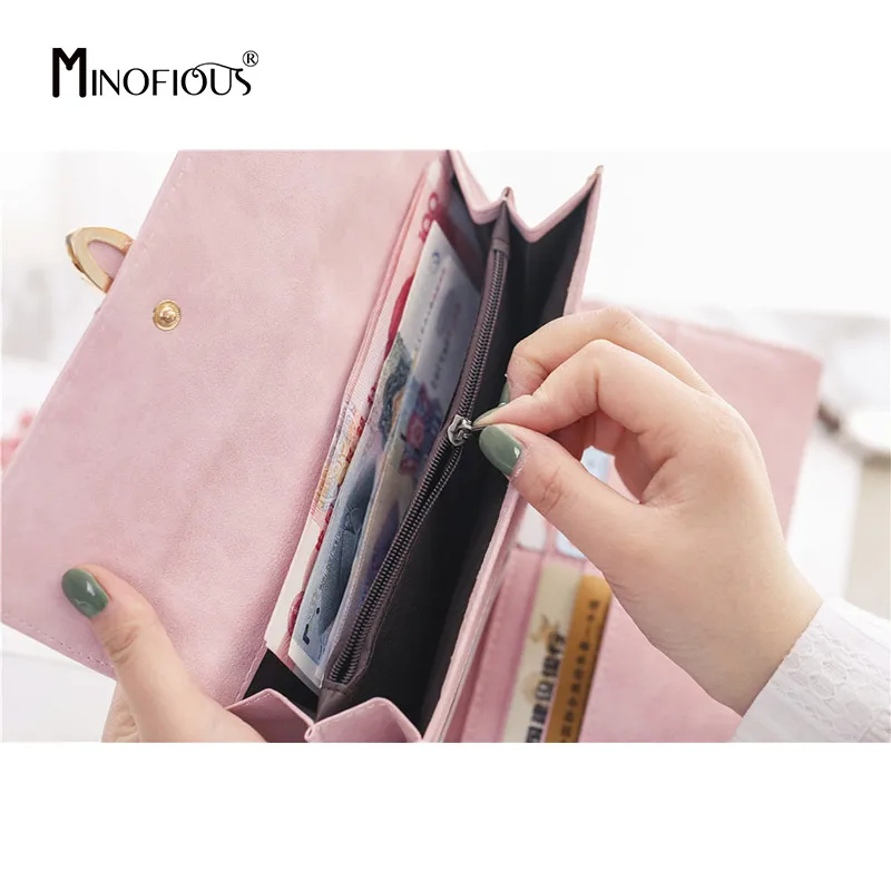 MINOFIOUS/женский мобильный кошелек из искусственной кожи матовые кожаные