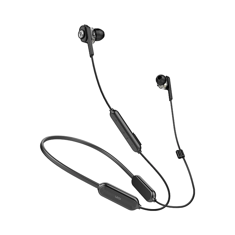 Черный Uiisii BN80 bluetooth наушники двойной Динамический драйвер наушники тяжелый бас большой емкости батареи IPX5 Водонепроницаемый CSR BT4.1 - Цвет: Черный